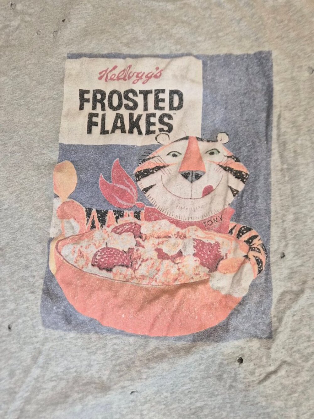 Aerie Kellogg’s Frosted Flakes Distressed Oversized Tee Tony The Tiger VTG Style - Picture 3 of 8
